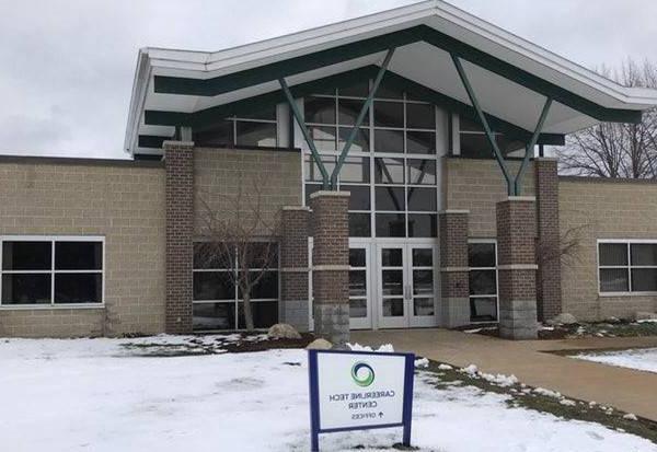 Careerline Tech Center Building in snow